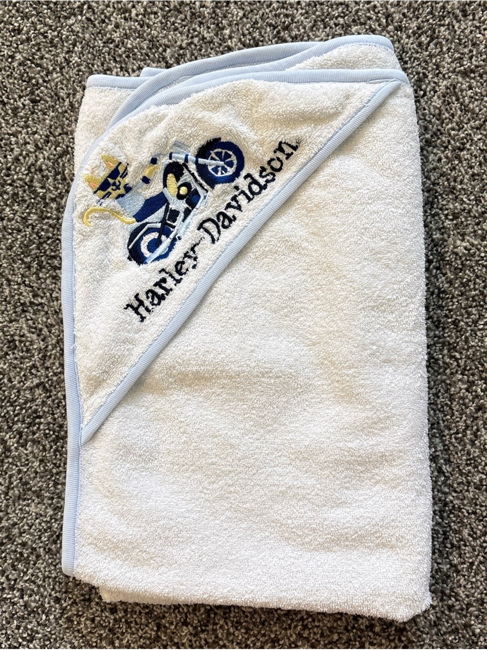 Harley Davison Born To Ride Baby Bath Towel Hooded 36 X 29 Motorcycle Biker